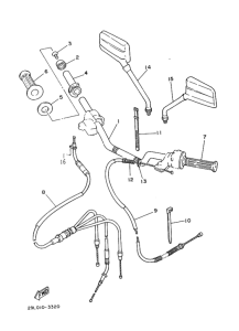 RZ250R ｽﾃｱﾘﾝｸﾞﾊﾝﾄﾞﾙ.ｹｰﾌﾞﾙ