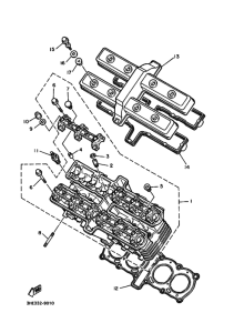 FZR600 FZR600A Головка цилиндров
