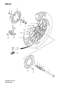 RM125 Rear wheel complete assy