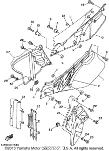 WR250Z Боковые обтекатели