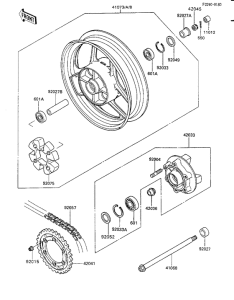 ZX600 Заднее колесо / цепь