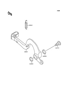 KX125 Педаль тормоза