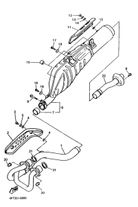 XT600E Выхлопная система