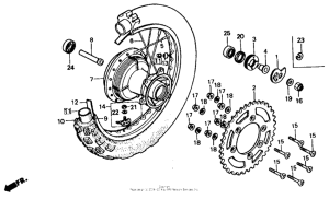 XR600R Rear wheel 85-90