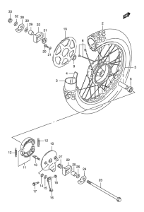 DR125 Rear wheel complete assy