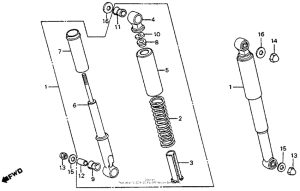 CT90 Rear shock absorber k6