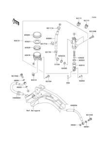 ER650 Задний торм цилиндр