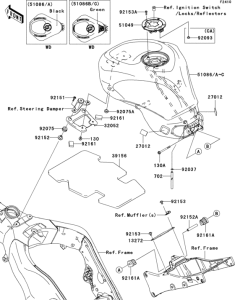 ZX1000 Топливный бак