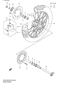 DR-Z400 Rear wheel complete assy