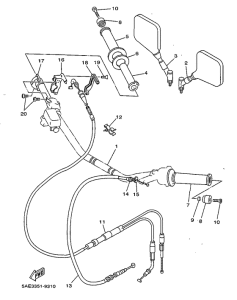 TDR125 Steering handle. cable