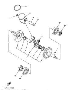 YZ80 Коленчатый вал и поршни