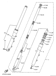 XVS650 Передняя вилка