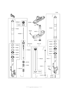 KLE650 Передняя вилка