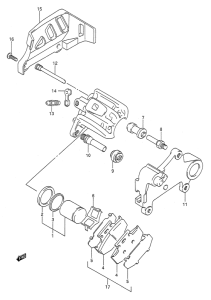 RM125 Задний суппортs