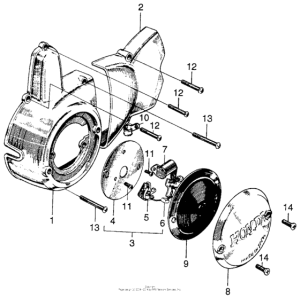 C70 Left crankcase cover + points