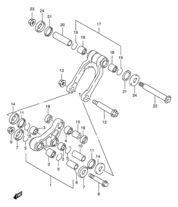 RM250 Втулки заднего рычага