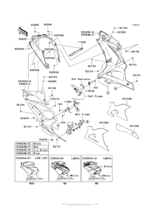 EX250 Cowling Lowers (Jbf-Jcf)