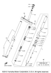 XVS1300CU Передняя вилка