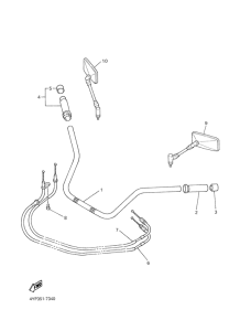 XVZ1300A Steering handle. cable
