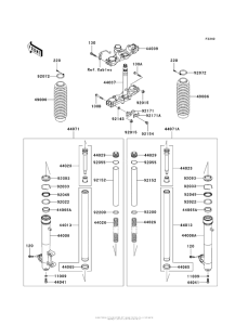 KL650 Передняя вилка