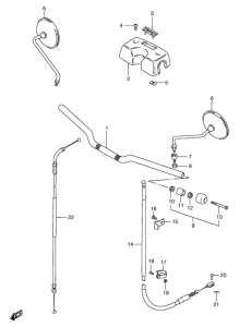 GS125 Handlebar - front cable