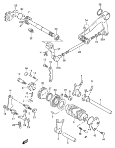 RG125 Переключение передач