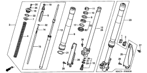 CR500R Вилка передней оси