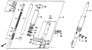 XL500R Xl500r front fork 82