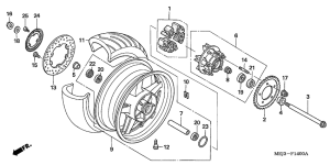 CB1300S (ABS) Rear wheel complete assy
