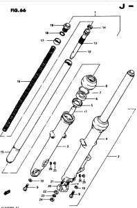GSX250 Вилка передней оси