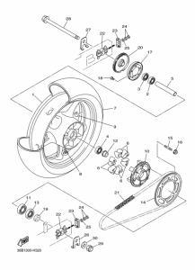 XJ6SA Rear wheel complete assy