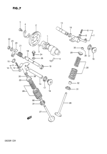 DR250 Распределительный вал-клапаны