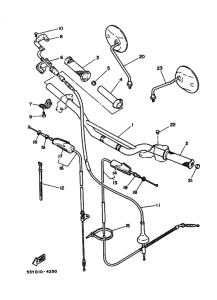 TY250 ステアリングハンドル. ケーブル