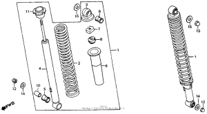 CT90 Rear shock absorber 77-79