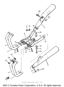 XJ550RH Выхлопная система