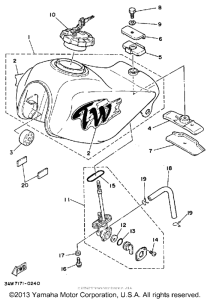 TW200D Топливный бак