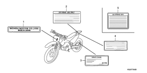 CRF100F Лейбл предостережения