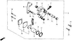 CR80R Fr.brake caliper 86-89