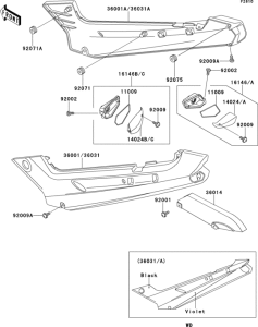EX250 Боковые обтекатели