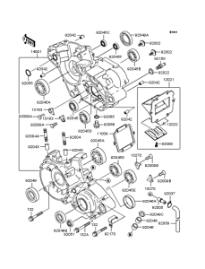 KX125 Картер двигателя