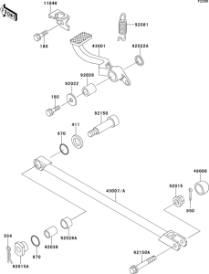 ZX1100 Педаль тормоза