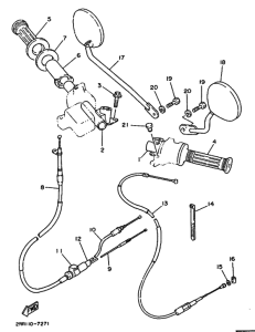 YSR50 Рулевой рычаг и кабель