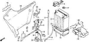CB400 Right side cover + battery