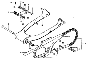 CT70 Swingarm + chain case