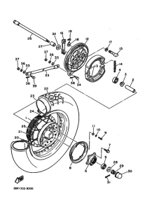 XV535 Rear wheel complete assy