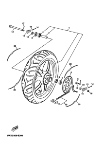 TZR50 Rear wheel complete assy