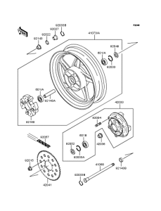 ZR400 Заднее колесо и цепь