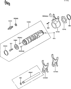 Z550 Валы и вилки переключения передач