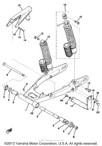 DT175C Swing arm-rear shocks-chain case