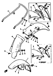 SR500 Front fender. rear fender